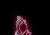 Orai sem cessar praying hand neon signage